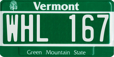 VT license plate WHL167