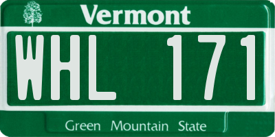 VT license plate WHL171