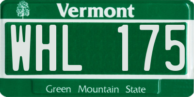 VT license plate WHL175