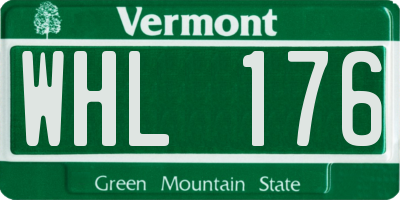 VT license plate WHL176
