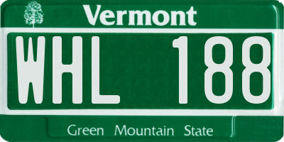 VT license plate WHL188