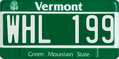 VT license plate WHL199