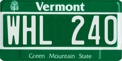 VT license plate WHL240