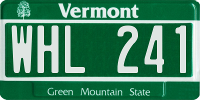 VT license plate WHL241