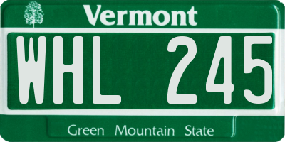 VT license plate WHL245
