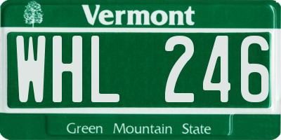 VT license plate WHL246