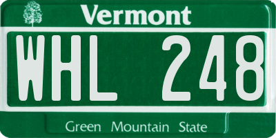 VT license plate WHL248