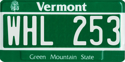 VT license plate WHL253