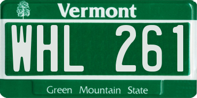 VT license plate WHL261