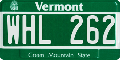 VT license plate WHL262