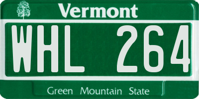 VT license plate WHL264