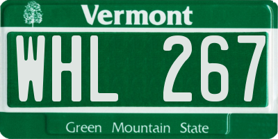 VT license plate WHL267