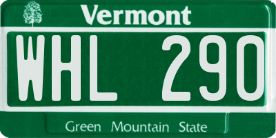 VT license plate WHL290