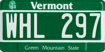 VT license plate WHL297