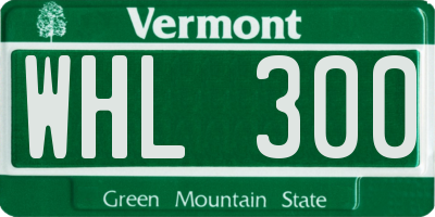 VT license plate WHL300
