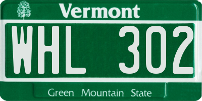 VT license plate WHL302