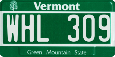 VT license plate WHL309