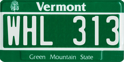 VT license plate WHL313