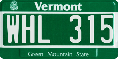 VT license plate WHL315
