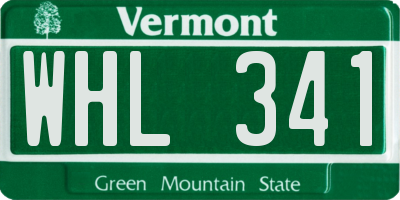 VT license plate WHL341
