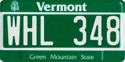 VT license plate WHL348