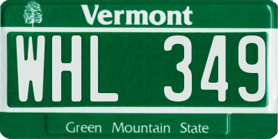 VT license plate WHL349