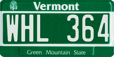 VT license plate WHL364