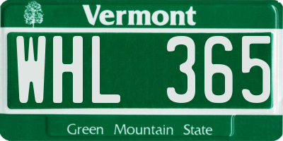 VT license plate WHL365