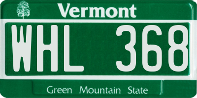 VT license plate WHL368
