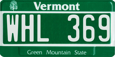VT license plate WHL369