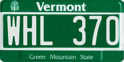 VT license plate WHL370