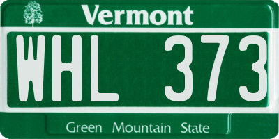 VT license plate WHL373