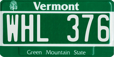 VT license plate WHL376