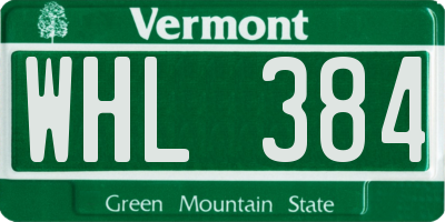 VT license plate WHL384