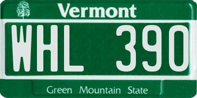 VT license plate WHL390
