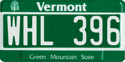 VT license plate WHL396