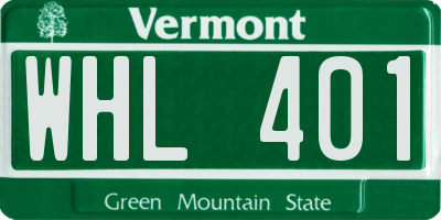 VT license plate WHL401