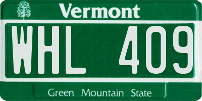 VT license plate WHL409