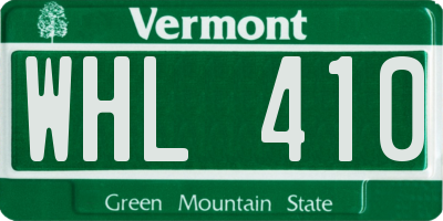 VT license plate WHL410