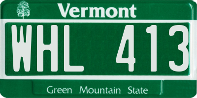 VT license plate WHL413