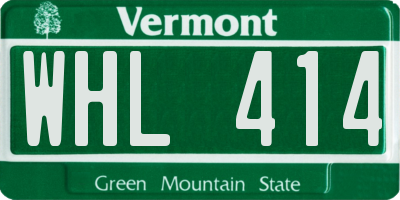 VT license plate WHL414