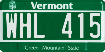 VT license plate WHL415