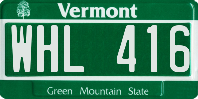 VT license plate WHL416