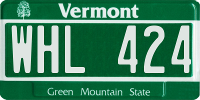 VT license plate WHL424