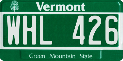 VT license plate WHL426