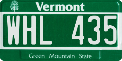 VT license plate WHL435