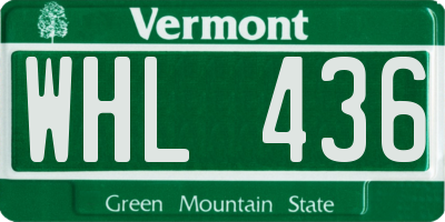 VT license plate WHL436