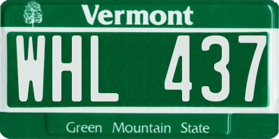 VT license plate WHL437