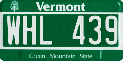 VT license plate WHL439