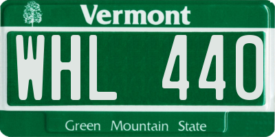 VT license plate WHL440